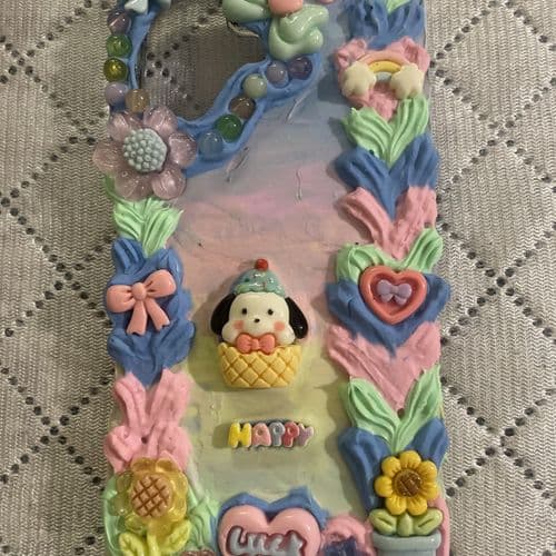 Blue Floral Heart Case