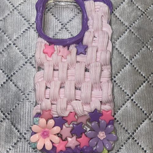 Pink Woven Floral Case